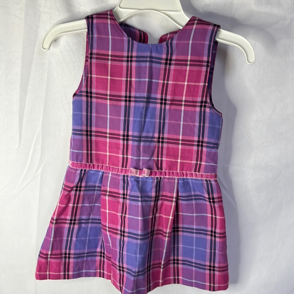 Purple pink plaid dress